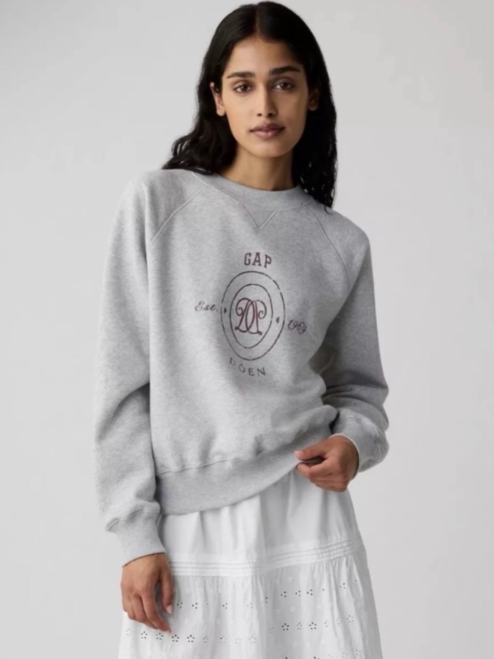 GAP x DOEN Logo Sweatshirt Gray Size Small